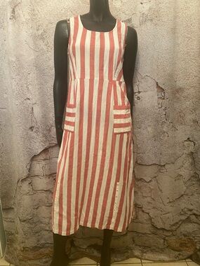 April Cornell Red/White Cotton Stripe Maxi Dress